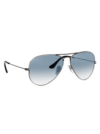 Grey Metal Frame Blue Gradient Glass Polarised Men's Sunglasses