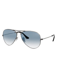 Grey Metal Frame Blue Gradient Glass Polarised Men's Sunglasses
