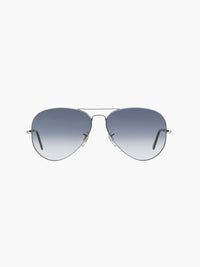 Silver Metal Frame Grey Gradient Glass Polarised Men's Sunglasses