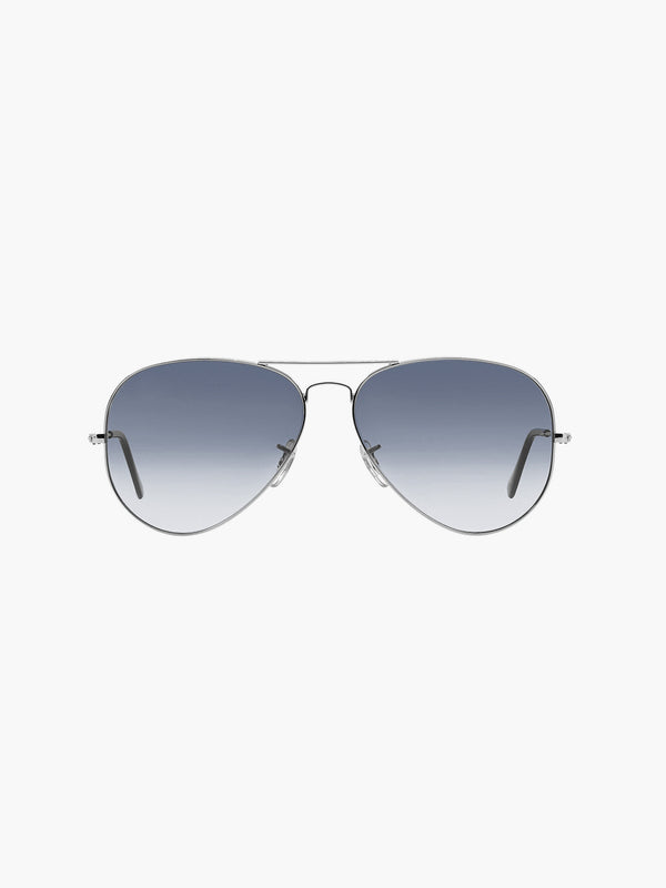Silver Metal Frame Grey Gradient Glass Polarised Men's Sunglasses