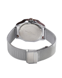 Blue Dial Silver Mesh Strap Men's Analog Watch