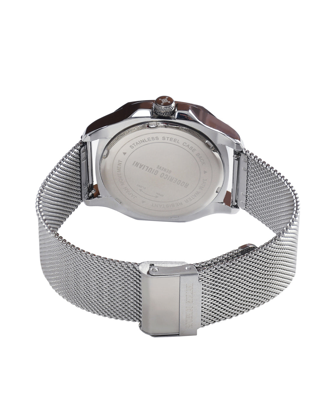 Blue Dial Silver Mesh Strap Men's Analog Watch