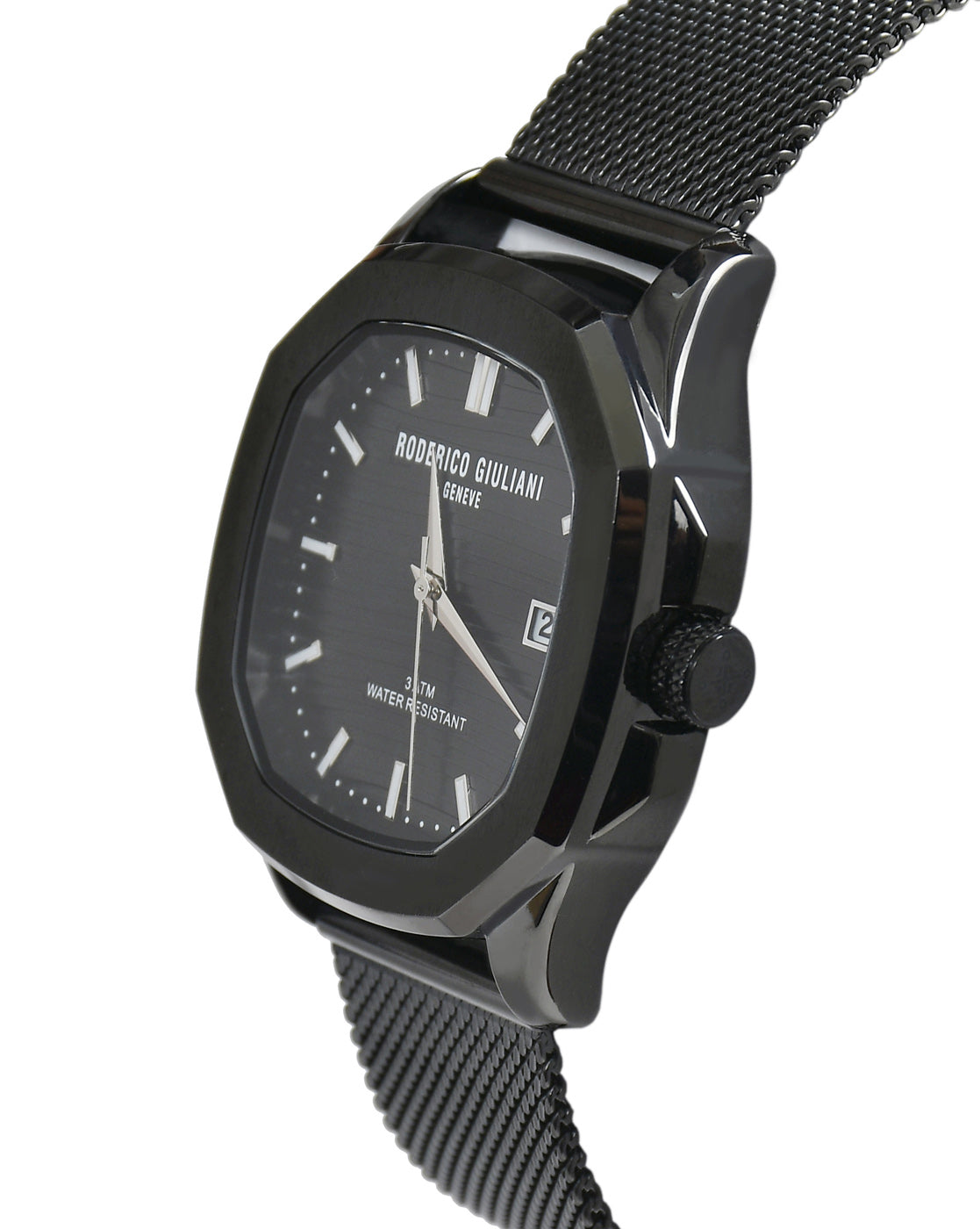 Black Dial Black Mesh Strap Men's Analog Watch