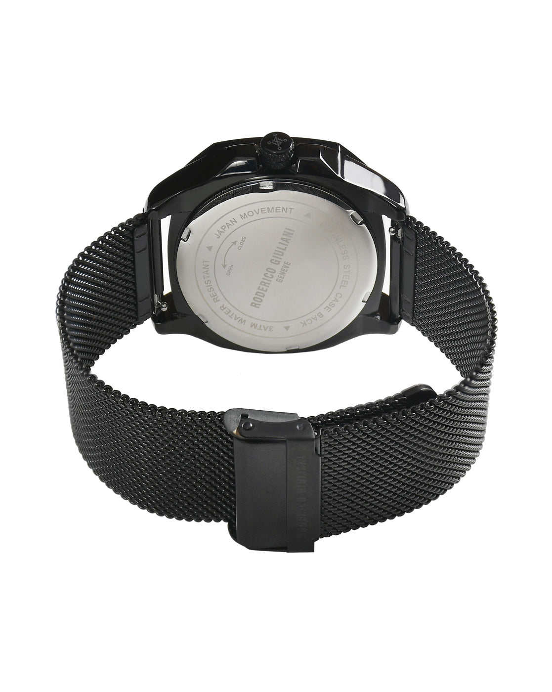 Black Dial Black Mesh Strap Men's Analog Watch