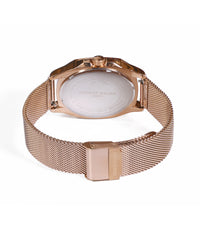 Black Dial Rose Gold Mesh Strap Men's Analog Watch
