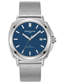Blue Dial Silver Mesh Strap Men's Analog Watch