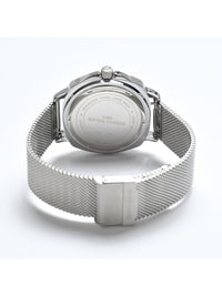 Blue Dial Silver Mesh Strap Men's Analog Watch