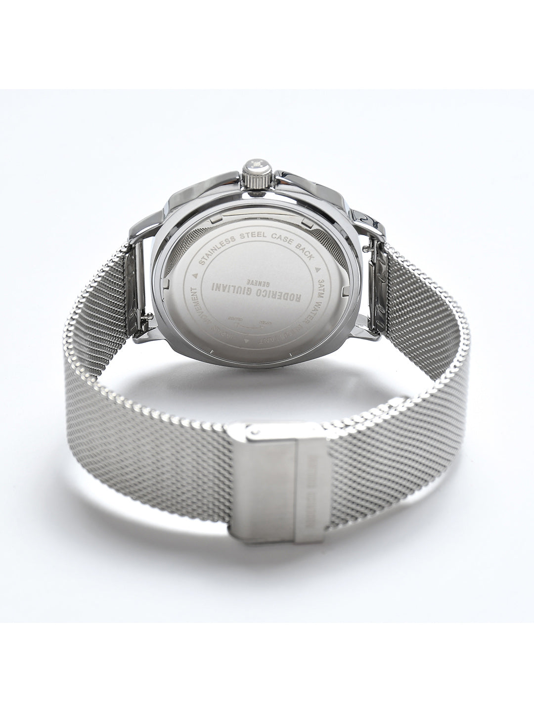 Blue Dial Silver Mesh Strap Men's Analog Watch