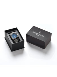 Blue Dial Silver Mesh Strap Men's Analog Watch