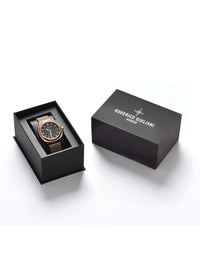 Black Dial Rose Gold Mesh Strap Men's Analog Watch