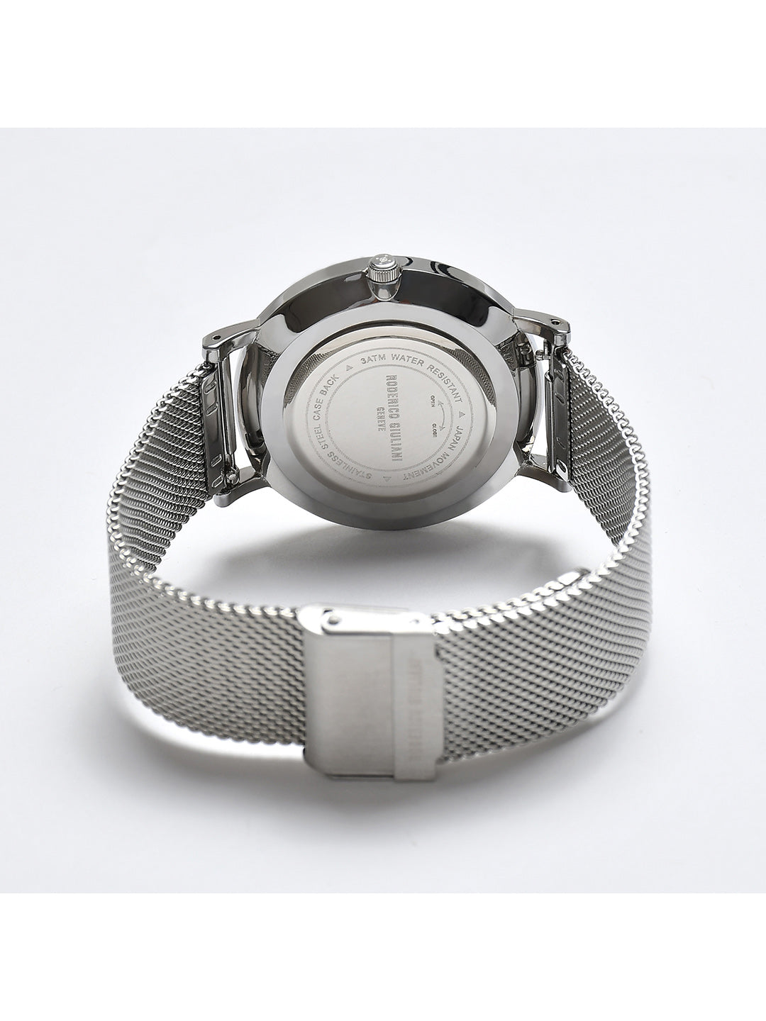 White Dial Silver Mesh Strap Men's Analog Watch