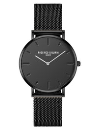 Black Dial Black Mesh Strap Men's Analog Watch