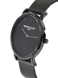 Black Dial Black Mesh Strap Men's Analog Watch