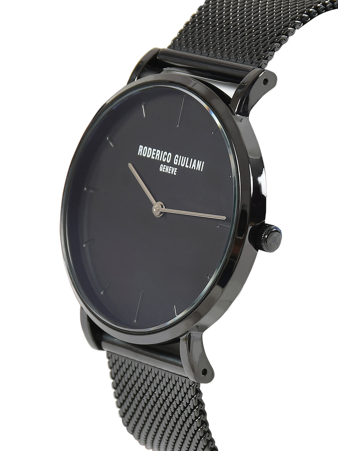 Black Dial Black Mesh Strap Men's Analog Watch