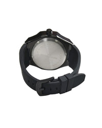 Black Dial Black Case Silicone Strap Men's Analog Watch