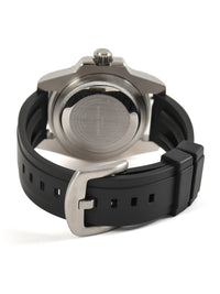 Green Dial Green Bezel Silver Case Silicone Strap Men's Analog Watch
