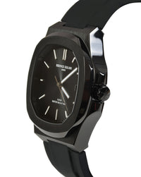 Black Dial Black Case Silicone Strap Men's Analog Watch