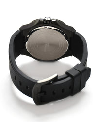 Black Dial Black Case Silicone Strap Men's Analog Watch