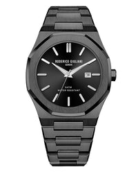 Black Dial Black Steel Bracelet Men's Analog Watch