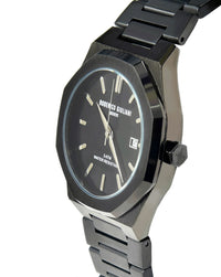 Black Dial Black Steel Bracelet Men's Analog Watch