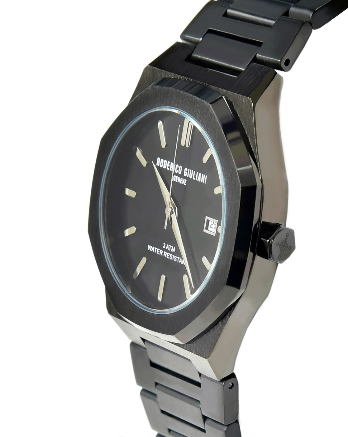 Black Dial Black Steel Bracelet Men's Analog Watch