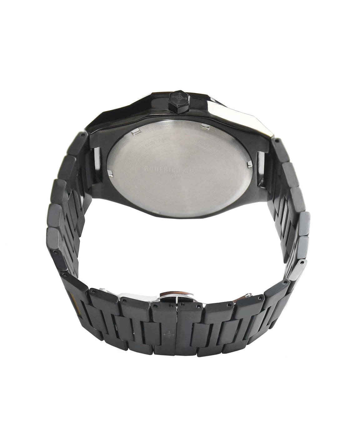 Black Dial Black Steel Bracelet Men's Analog Watch