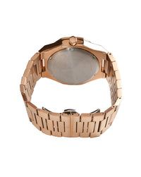 Black Dial Rose Gold Steel Bracelet Men's Analog Watch