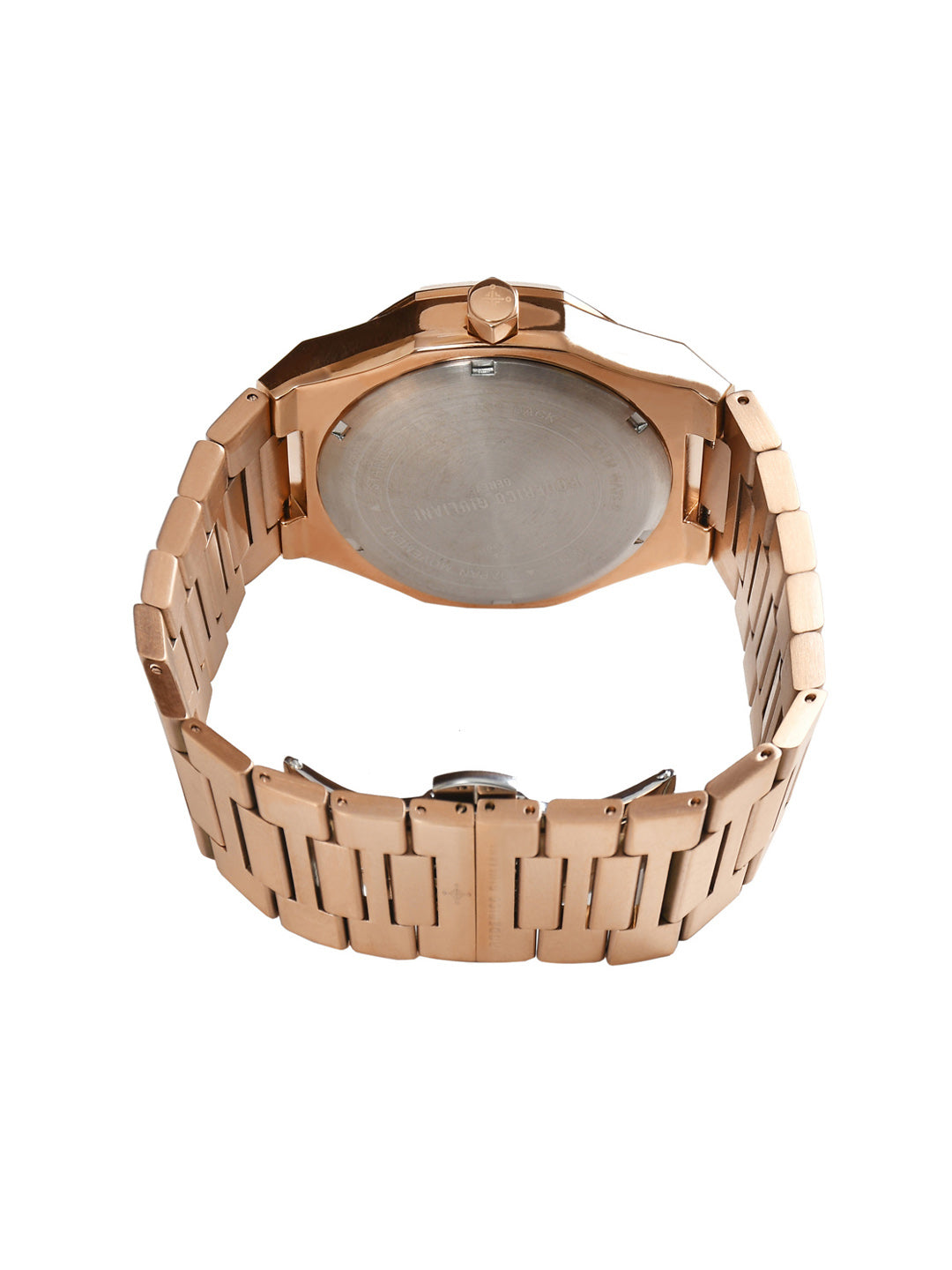 Blue Dial Rose Gold Steel Bracelet Men's Analog Watch