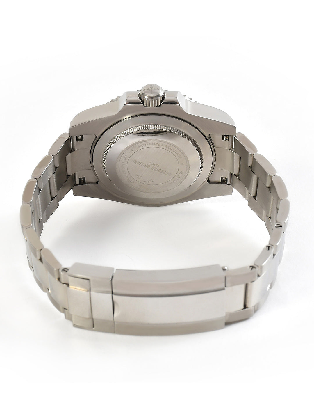 RODERICO GIULIANI ANALOG GREEN DIAL SILVER CASE GREEN BEZEL STEEL BRACELET MEN'S WATCH MSTA-7406