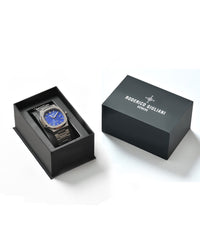 Blue Dial Silver Steel Bracelet Men's Analog Watch