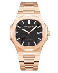 Black Dial Rose Gold Steel Bracelet Men's Analog Watch