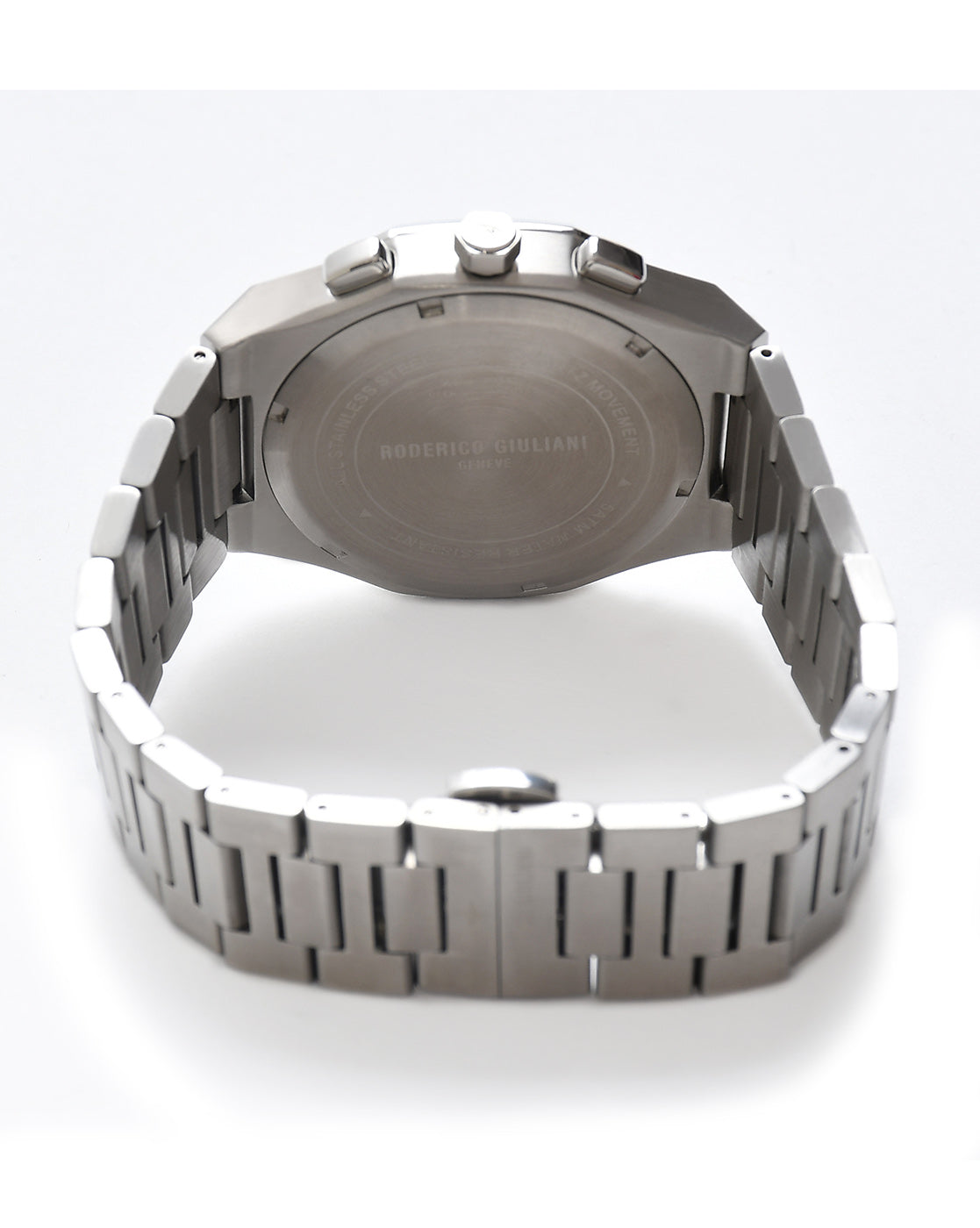 Blue Dial Silver Case Men's Chronograph Watch — Steel Bracelet