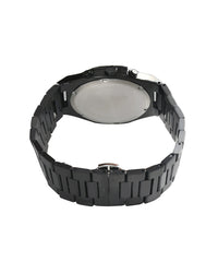 Black Dial Black Case Men's Chronograph Watch — Steel Bracelet