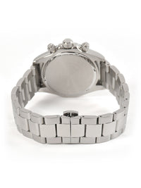 Grey Dial Silver Case Men's Chronograph Watch — Steel Bracelet