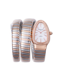 White MOP Dial Dual Tone Steel Bracelet Women's Analog Watch