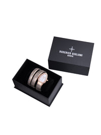 White MOP Dial Dual Tone Steel Bracelet Women's Analog Watch