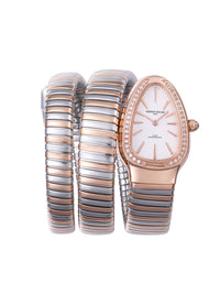 White Dial Dual Tone Steel Bracelet Women's Analog Watch
