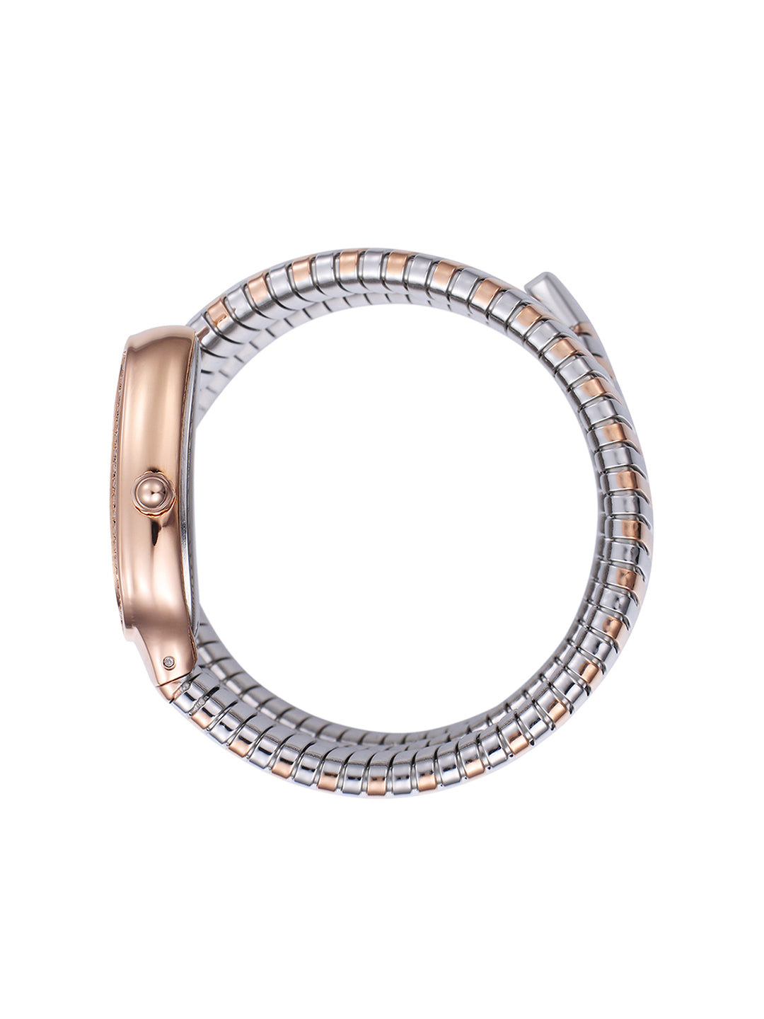 White Dial Dual Tone Steel Bracelet Women's Analog Watch