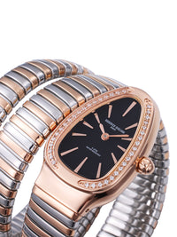 Black Dial Dual Tone Steel Bracelet Women's Analog Watch