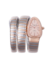 Rose Gold Dial Dual Tone Steel Bracelet Women's Analog Watch