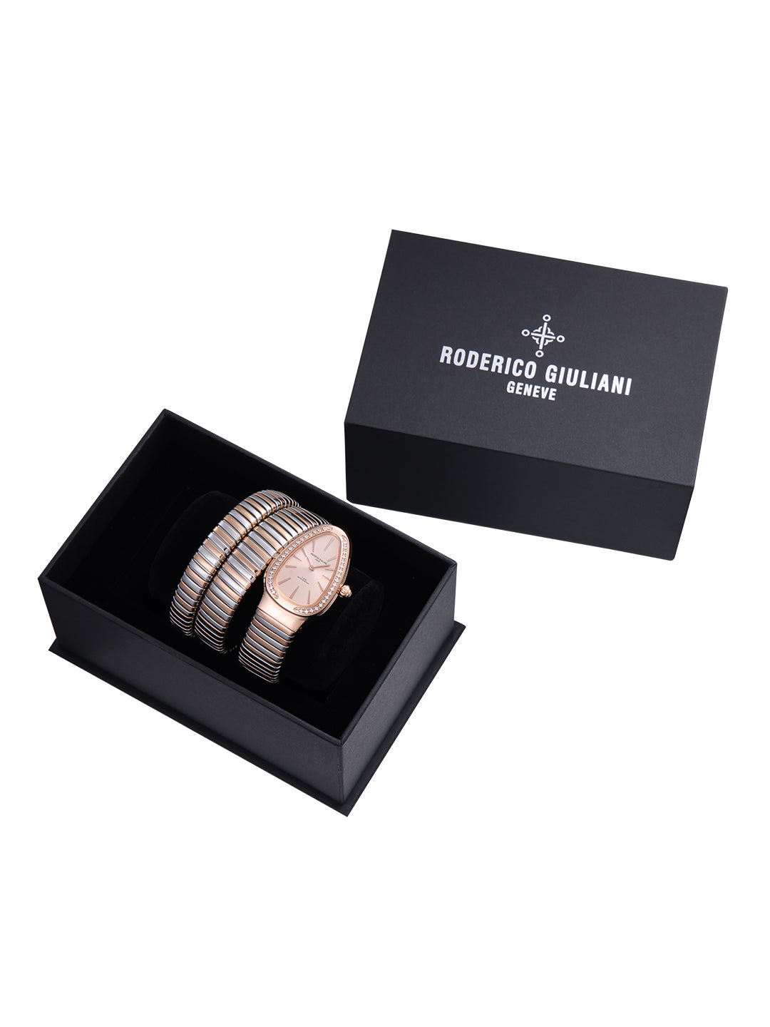 Rose Gold Dial Dual Tone Steel Bracelet Women's Analog Watch