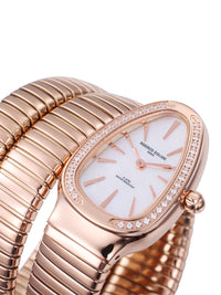 White MOP Dial Rose Gold Steel Bracelet Women's Analog Watch