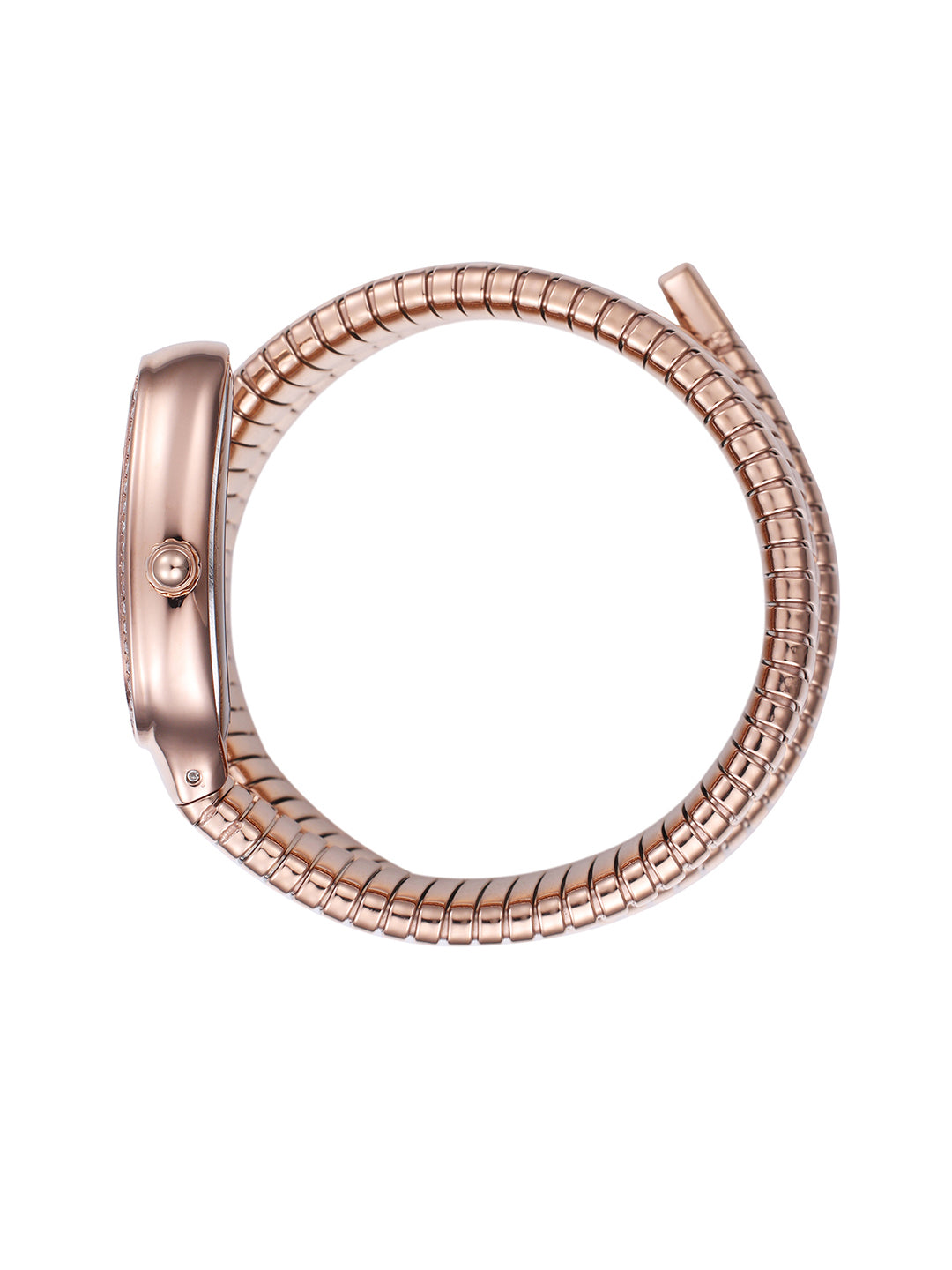 White Dial Rose Gold Steel Bracelet Women's Analog Watch