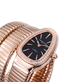 Black Dial Rose Gold Steel Bracelet Women's Analog Watch