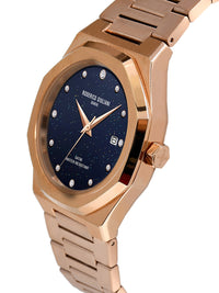 Blue Dial Rose Gold Steel Bracelet Women's Analog Watch
