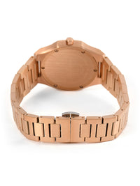 Blue Dial Rose Gold Steel Bracelet Women's Analog Watch