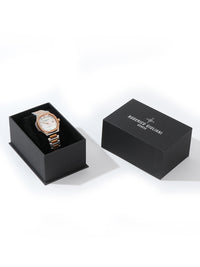 White MOP Dial Dual Tone Steel Bracelet Women's Analog Watch