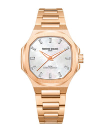 White MOP Dial Rose Gold Steel Bracelet Women's Analog Watch