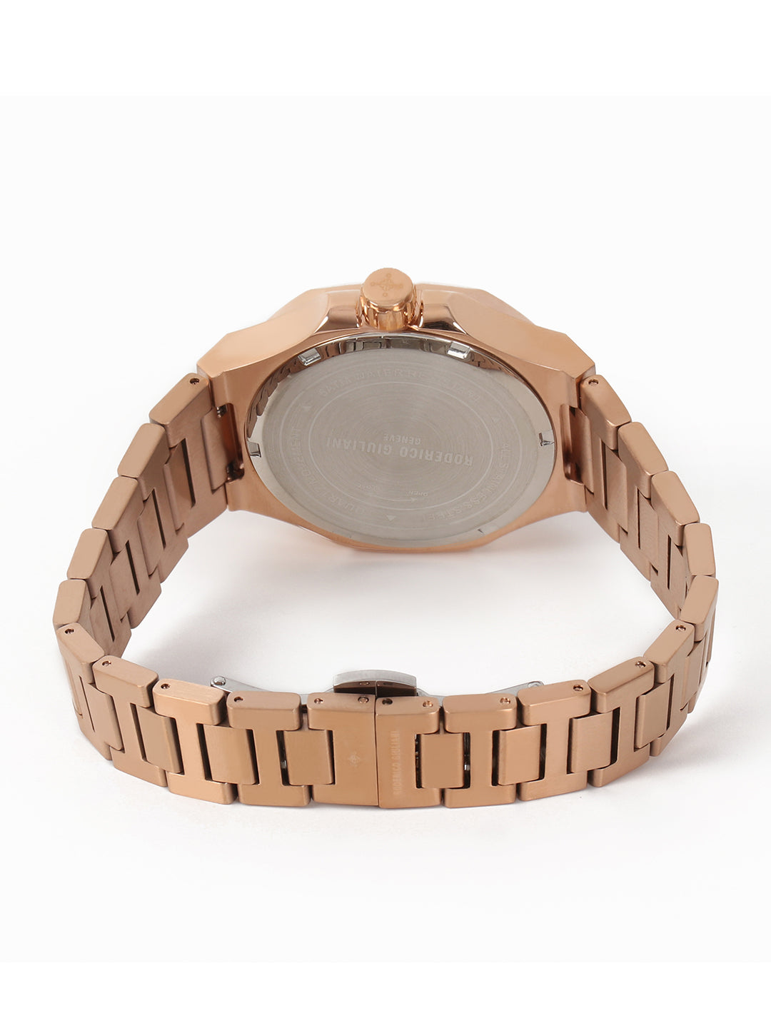 RODERICO GIULIANI ANALOG WHITE MOP DIAL ROSE-GOLD STEEL BRACELET WOMEN'S WATCH WSTA-7702