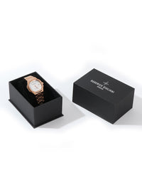 White MOP Dial Rose Gold Steel Bracelet Women's Analog Watch
